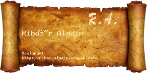 Ribár Aladin névjegykártya